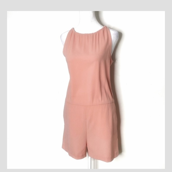 Babaton Aritzia Salvador Shorts Romper One Piece Sleeveless Halter Top Pink Sz 2 - Picture 2 of 8